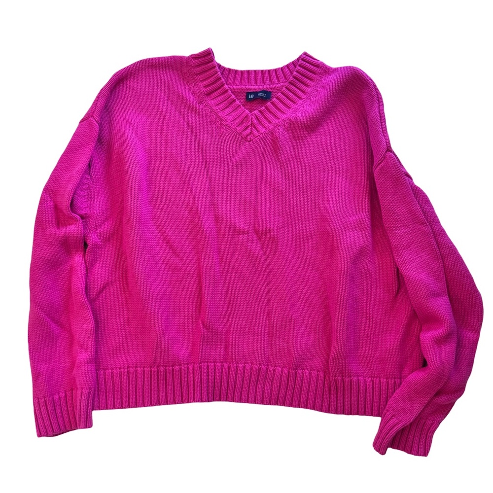 GAP Bright Pink V-Neck Sweater